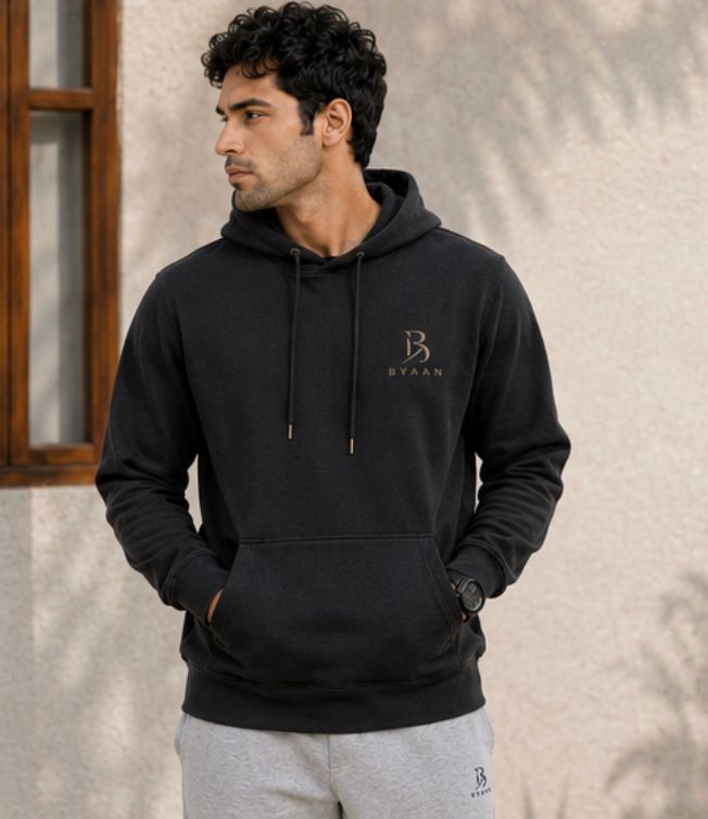 Dyaan Premium Black Pullover Hoodie