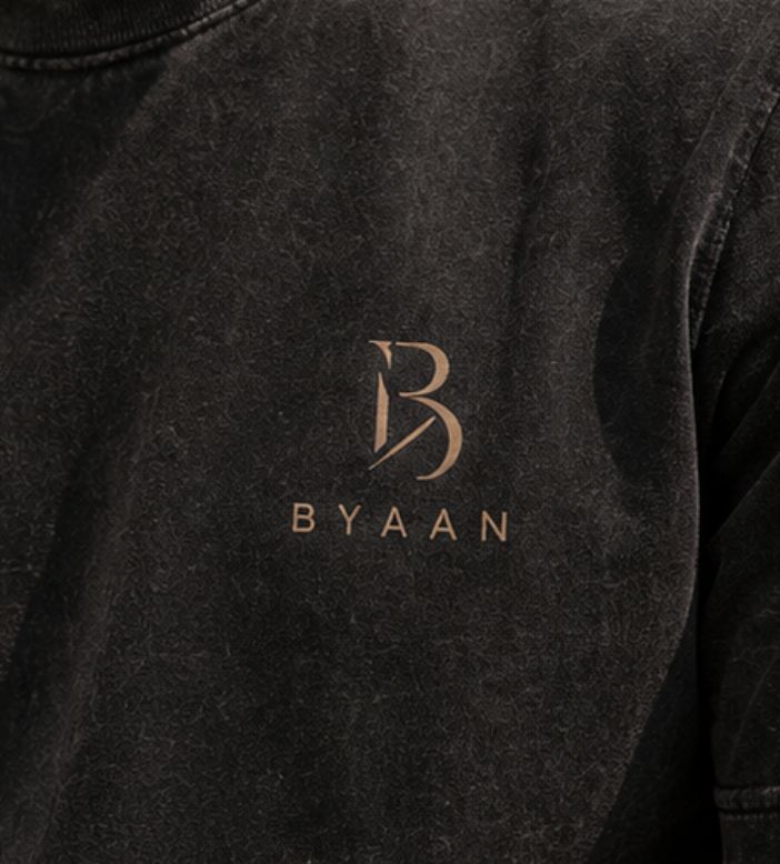 Dyaan Premium Black Textured T-Shirt