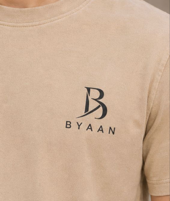 Dyaan Premium Beige Textured T-Shirt