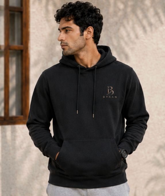 Dyaan Premium Black Pullover Hoodie