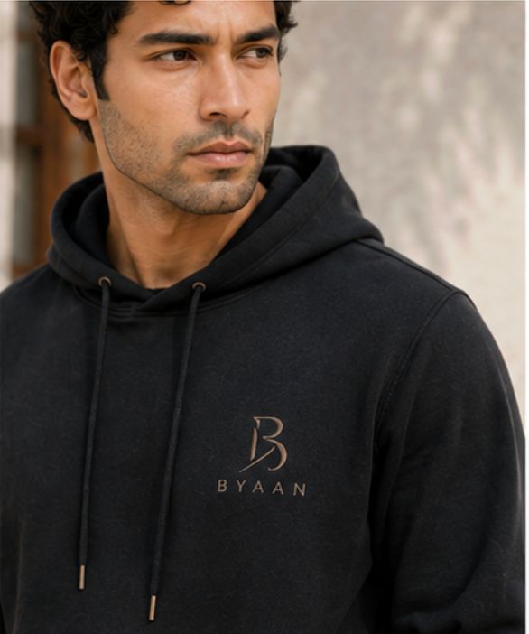 Dyaan Premium Black Pullover Hoodie