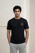 Dyaan Premium Black Textured T-Shirt